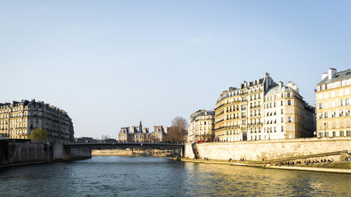 Bridge over river in city