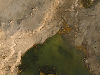 High angle view of rock formations