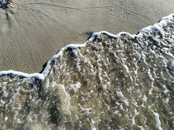 Waves splashing on shore
