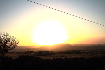 Scenic view of landscape at sunset