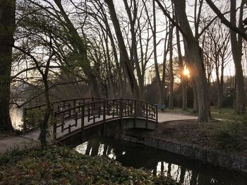 Scenic view of bridge against sky during sunset