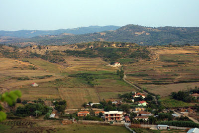 High angle view of landscape against sky