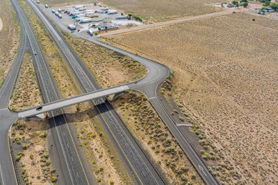 High angle view of railroad track