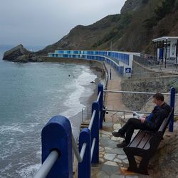 People relaxing in water