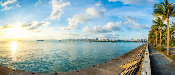 Panoramic view of sea against sky