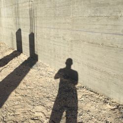 Shadow of man on wall