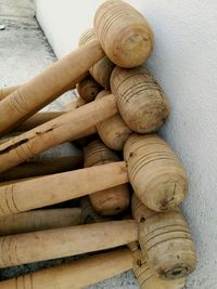 Close-up of stack of wood