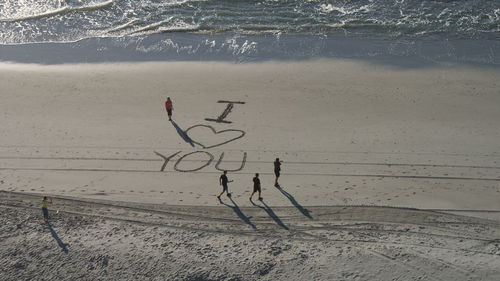 Woman swimming in sea