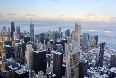 Aerial view of buildings in city