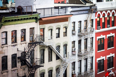 Low angle view of buildings in town