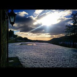 Scenic view of sunset over river