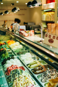 High angle view of food for sale at store