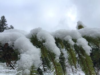 Scenic view of snow covered mountain against sky