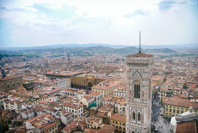 High angle view of townscape against sky