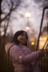 Portrait of girl at dusk