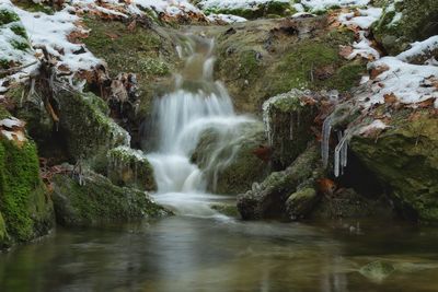 Scenic view of waterfall