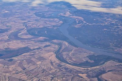 High angle view of dramatic landscape