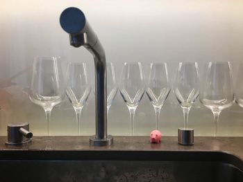 Close-up of wine glass on table at restaurant