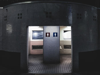 Interior of public restroom