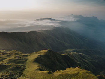 Scenic view of mountains against sky