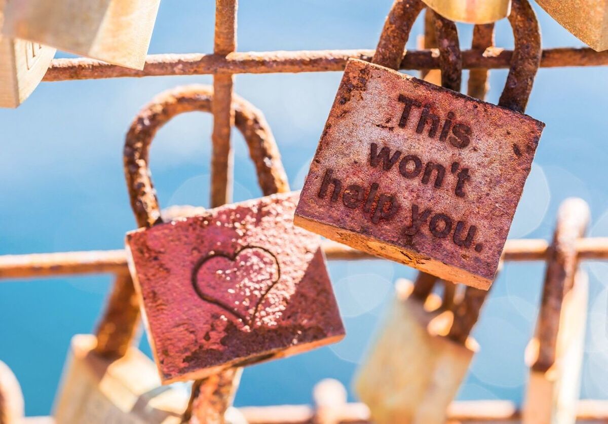 metal, close-up, focus on foreground, rusty, padlock, metallic, safety, protection, hanging, love, lock, chain, security, heart shape, day, luck, red, attached, outdoors, no people