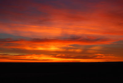 Scenic view of dramatic sky during sunset