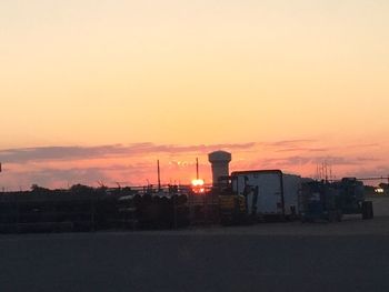 Built structure at sunset