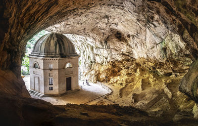 Church inside cave in italy  marche  temple of valadier church near frasassi caves in genga ancona