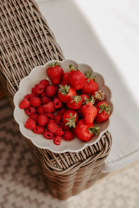 Close-up of strawberries in basket