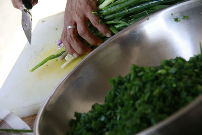 Close-up of food on cutting board