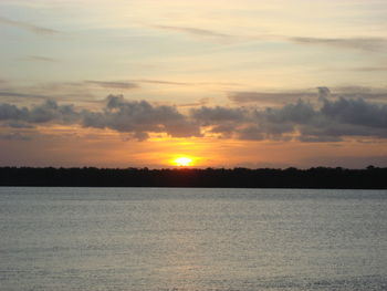 Scenic view of sunset over sea