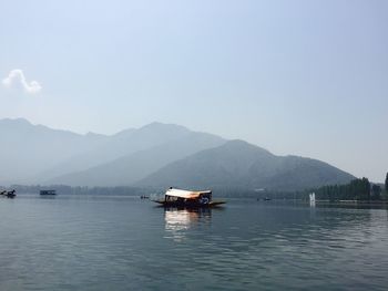 Scenic view of lake against clear sky