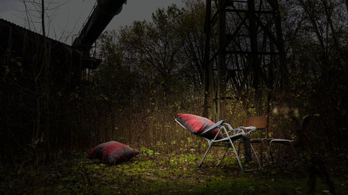 Horse cart on field against sky