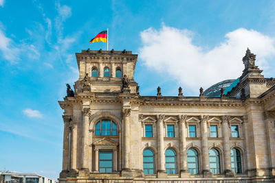 Low angle view of historical building against sky