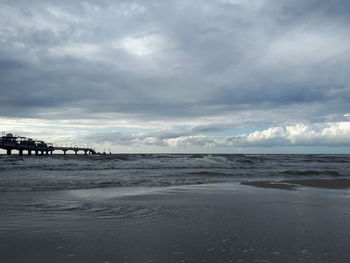 Scenic view of beach against sky