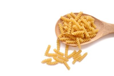 High angle view of cupcakes against white background