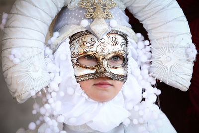 Person wearing mask during carnival