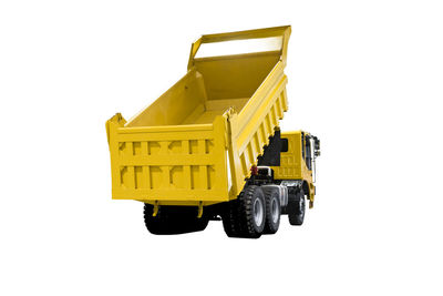 Yellow vintage car on white background