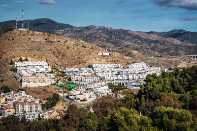 High angle view of buildings in malaga