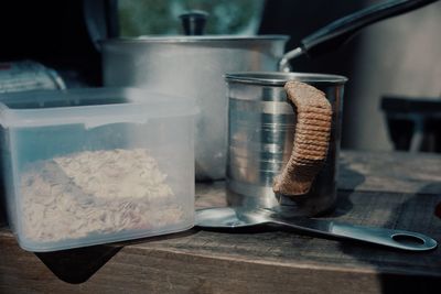 Close-up of food served on table in cafe