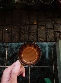 Cropped hand of person holding coffee