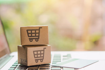 Close-up of smart phone on table