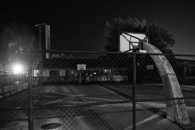 View of built structure at night