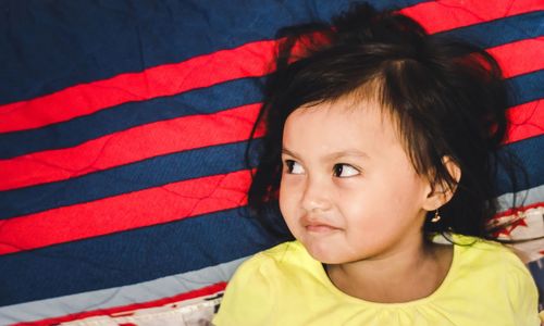 Portrait of cute girl at home