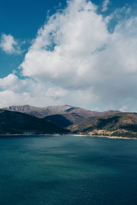 Scenic view of sea against sky - namhae, south korea