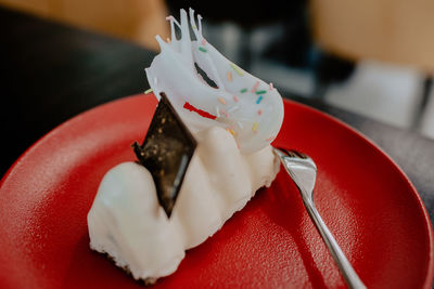 Close-up of cake in plate