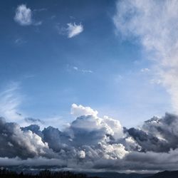 Low angle view of clouds in blue sky