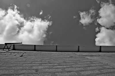 Low angle view of empty road against sky
