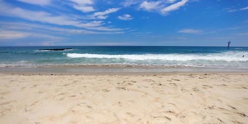 Scenic view of beach against sky