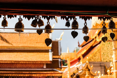 Decorations hanging at temple